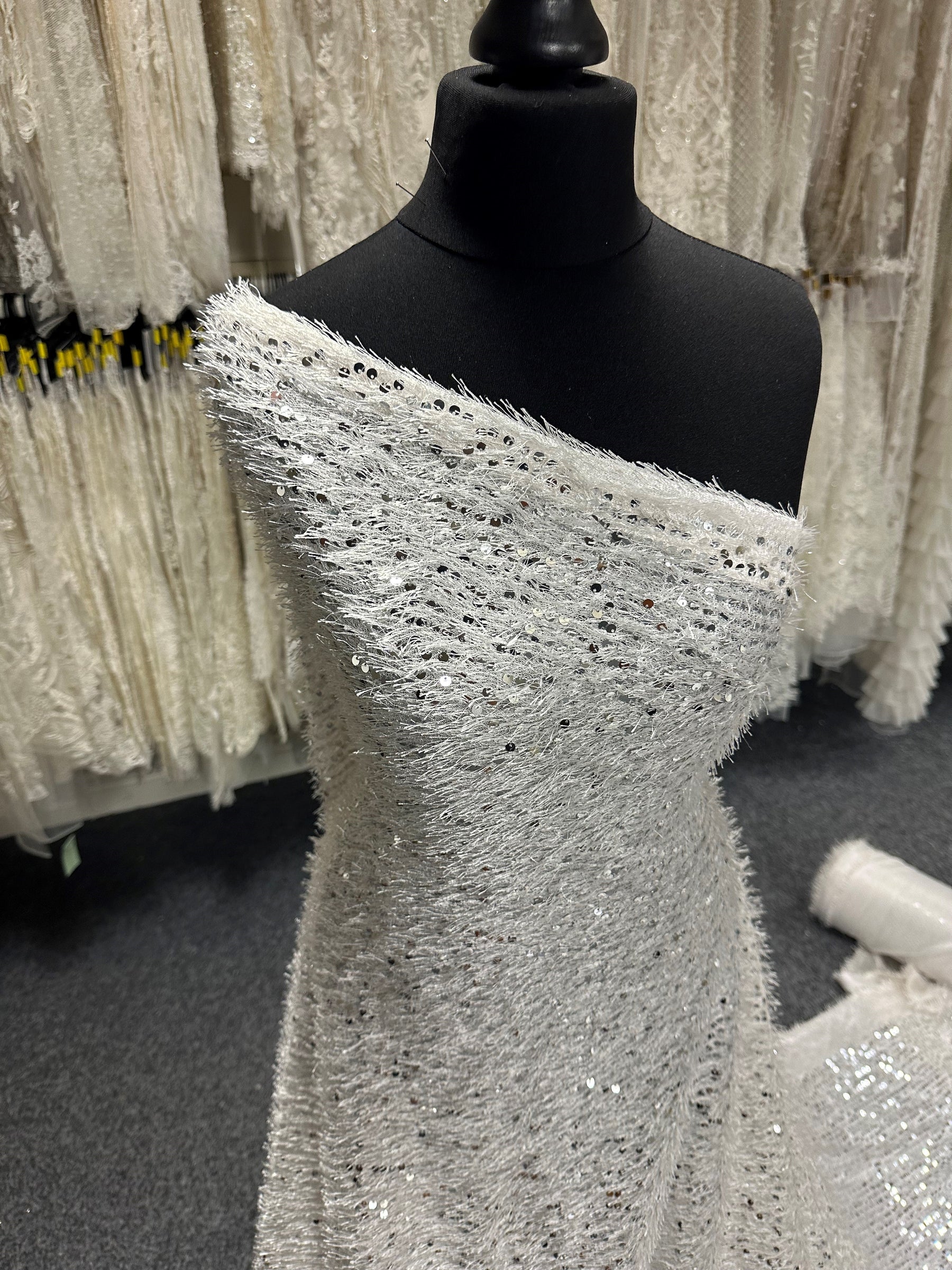 Silver Glamour Fabric - Ravine