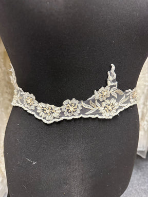 Ivory Beaded Lace Trim - Ream