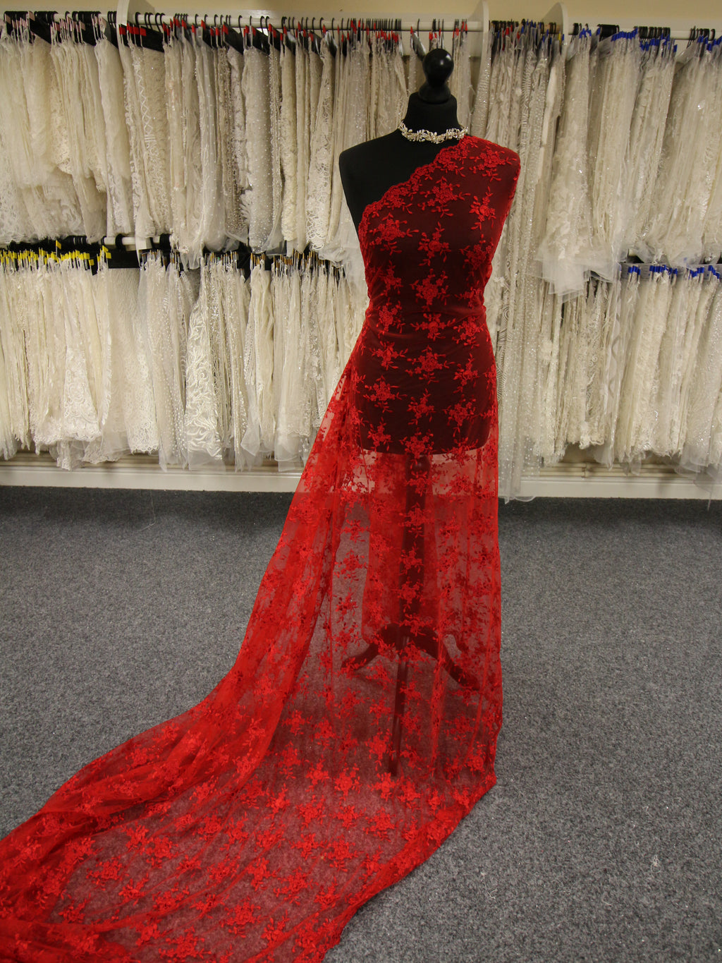 Red Corded Lace - Geraldine Red Corded Lace - Geraldine