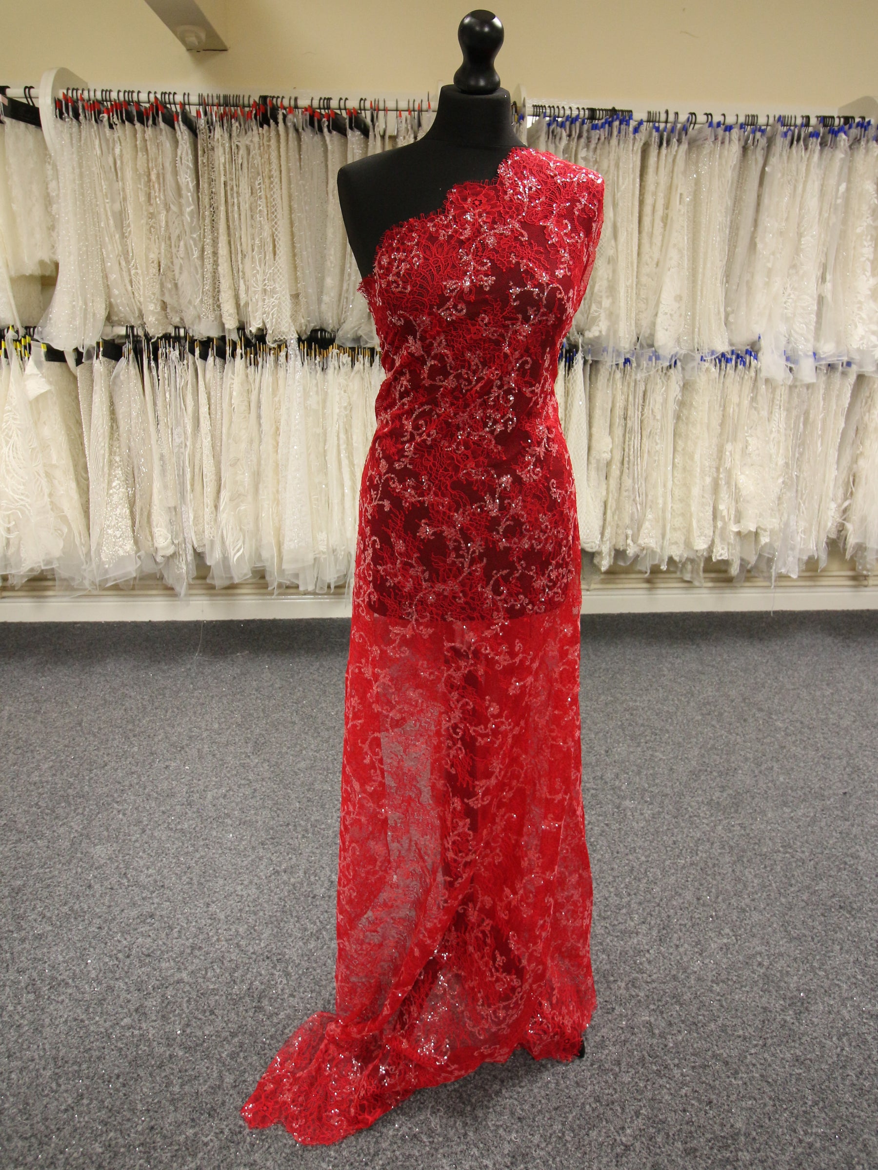 Red Raschel Lace - Honor Red Raschel Lace - Honor
