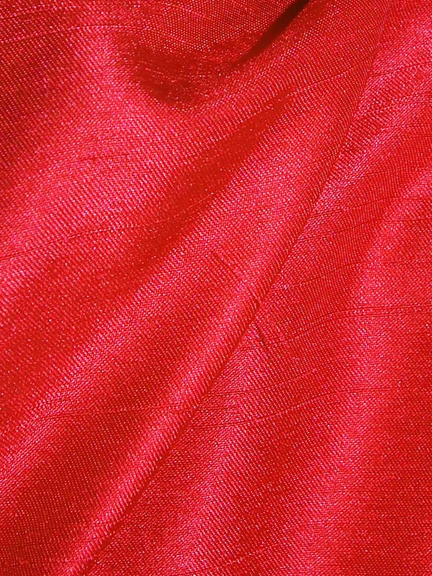 Red Polyester Satin Backed Dupion - Clarity
