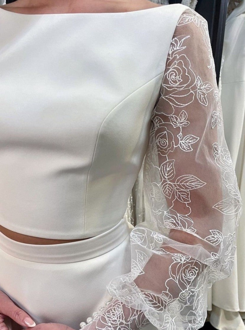 Ivory Embroidered Lace - Rose
