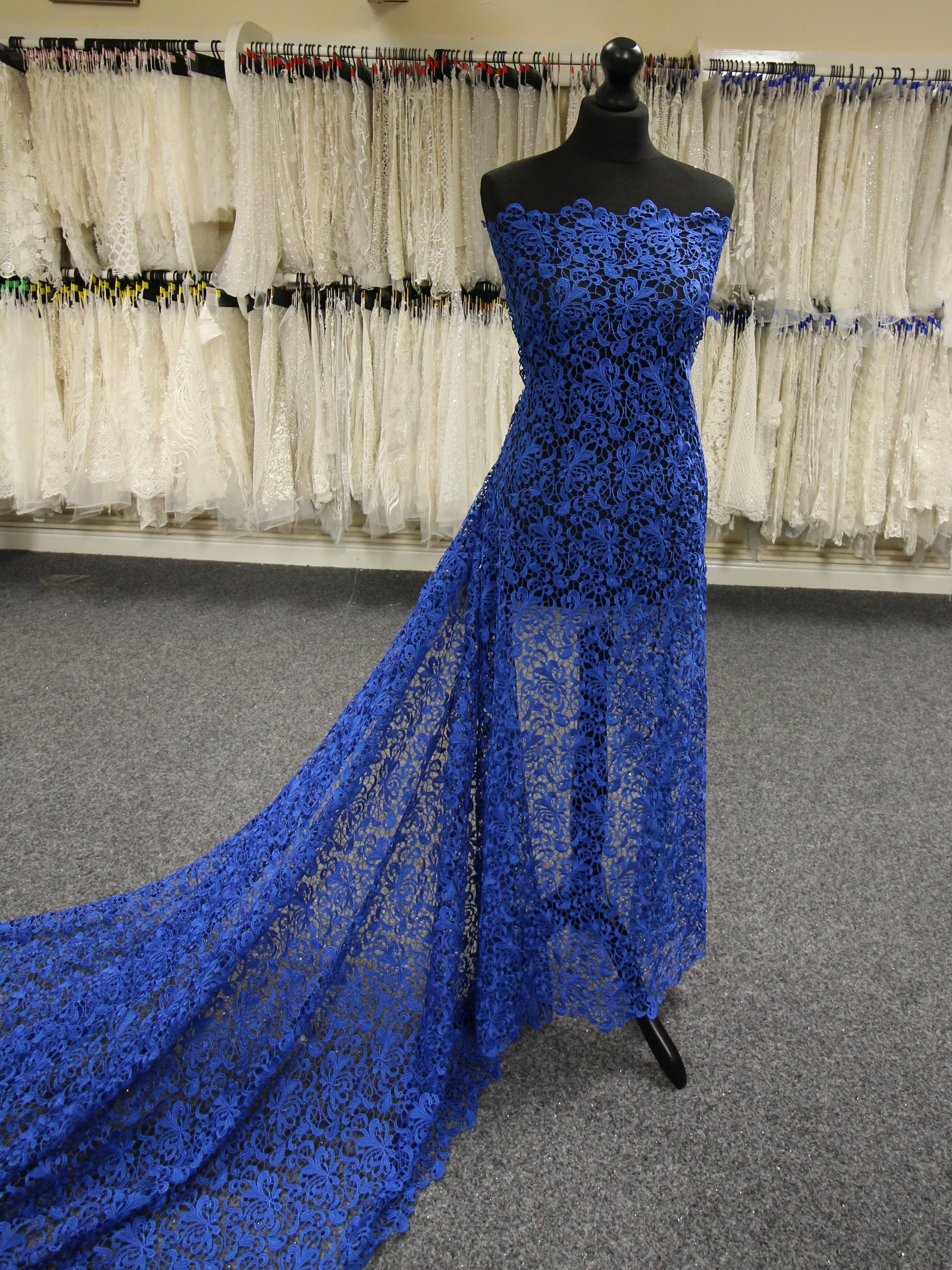 Royal Blue Guipure Lace - Reese Royal Blue Guipure Lace - Reese