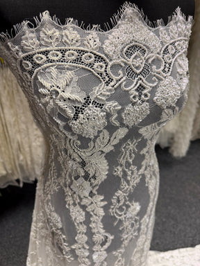 Ivory Hand Beaded Raschel Lace - Severiano