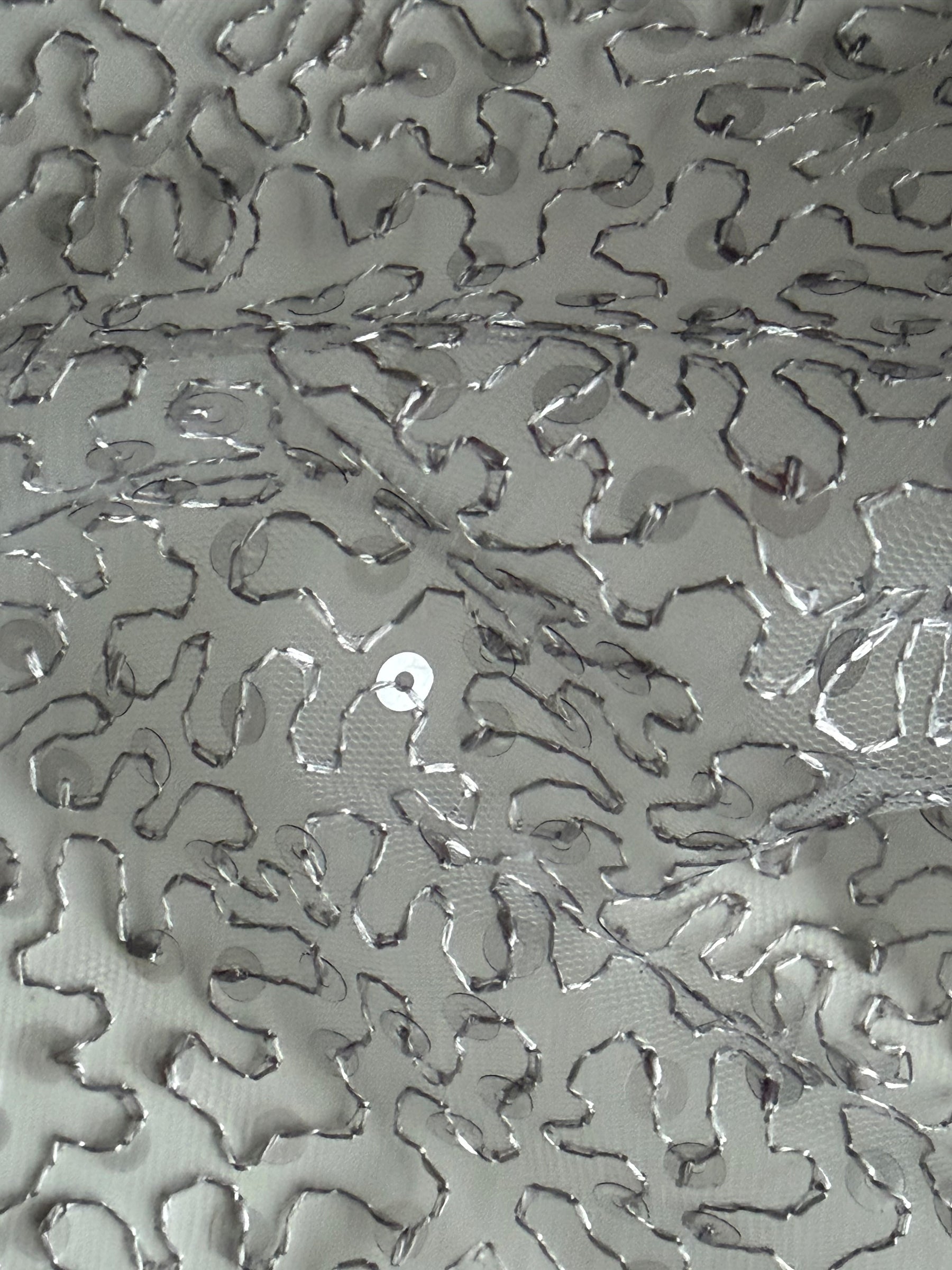 Silver Embroidered Sequin Tulle – EB3001