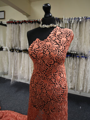 Salmon Pink Guipure Lace - Theresa