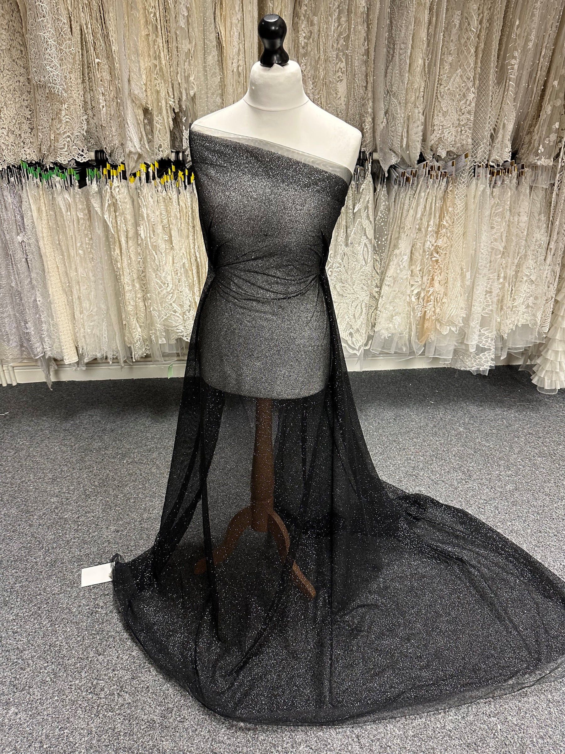 Black Glitter Tulle - Salvage