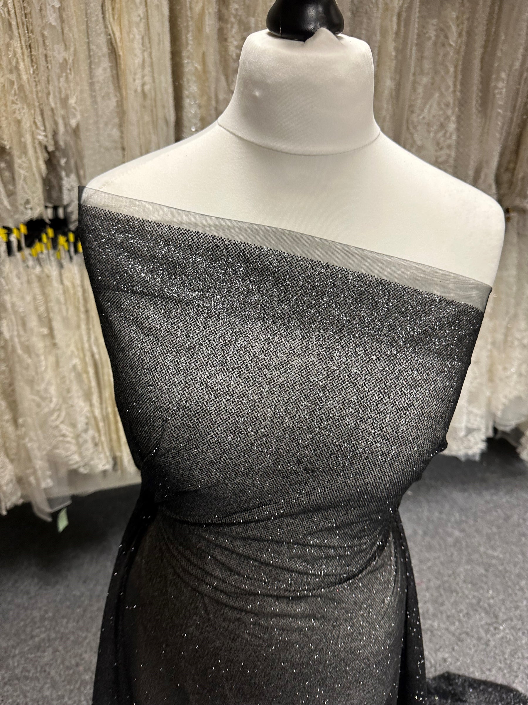 Black Glitter Tulle - Salvage