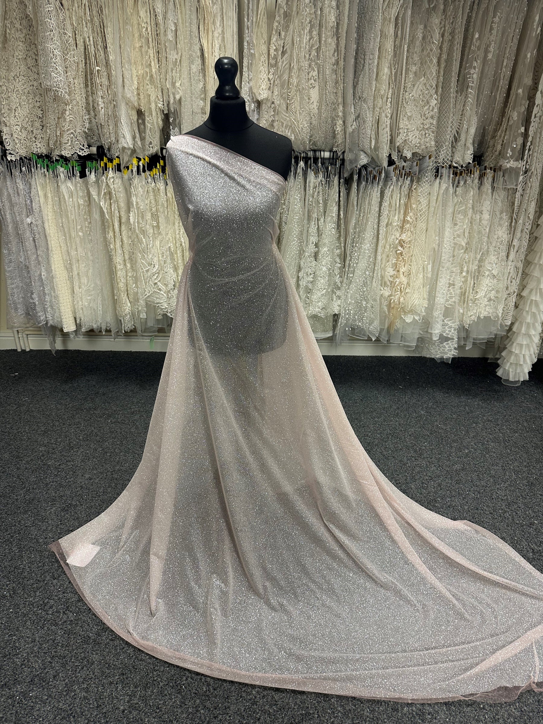 Nude Glitter Tulle - Salvage