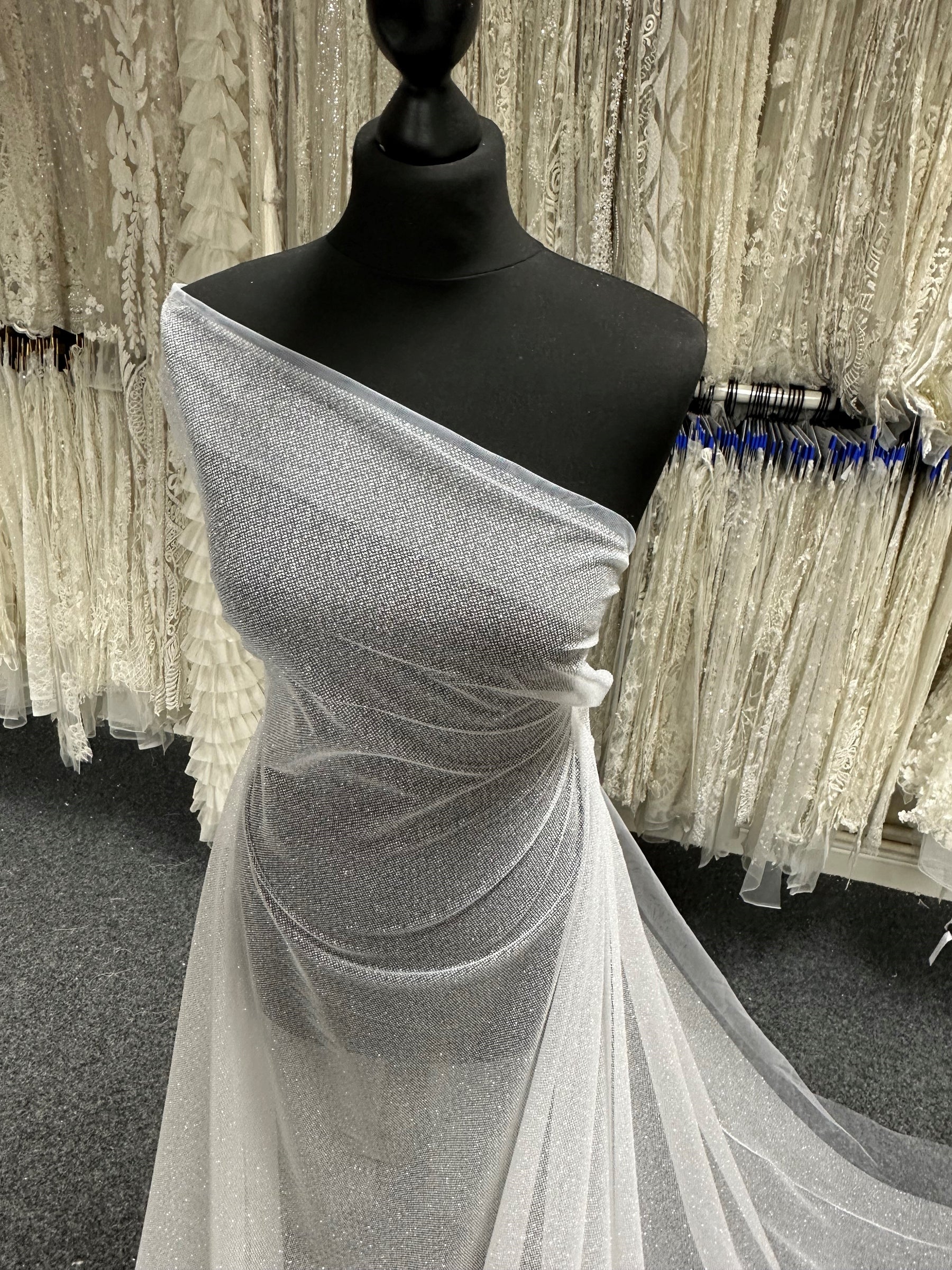 White Glitter Tulle - Salvage