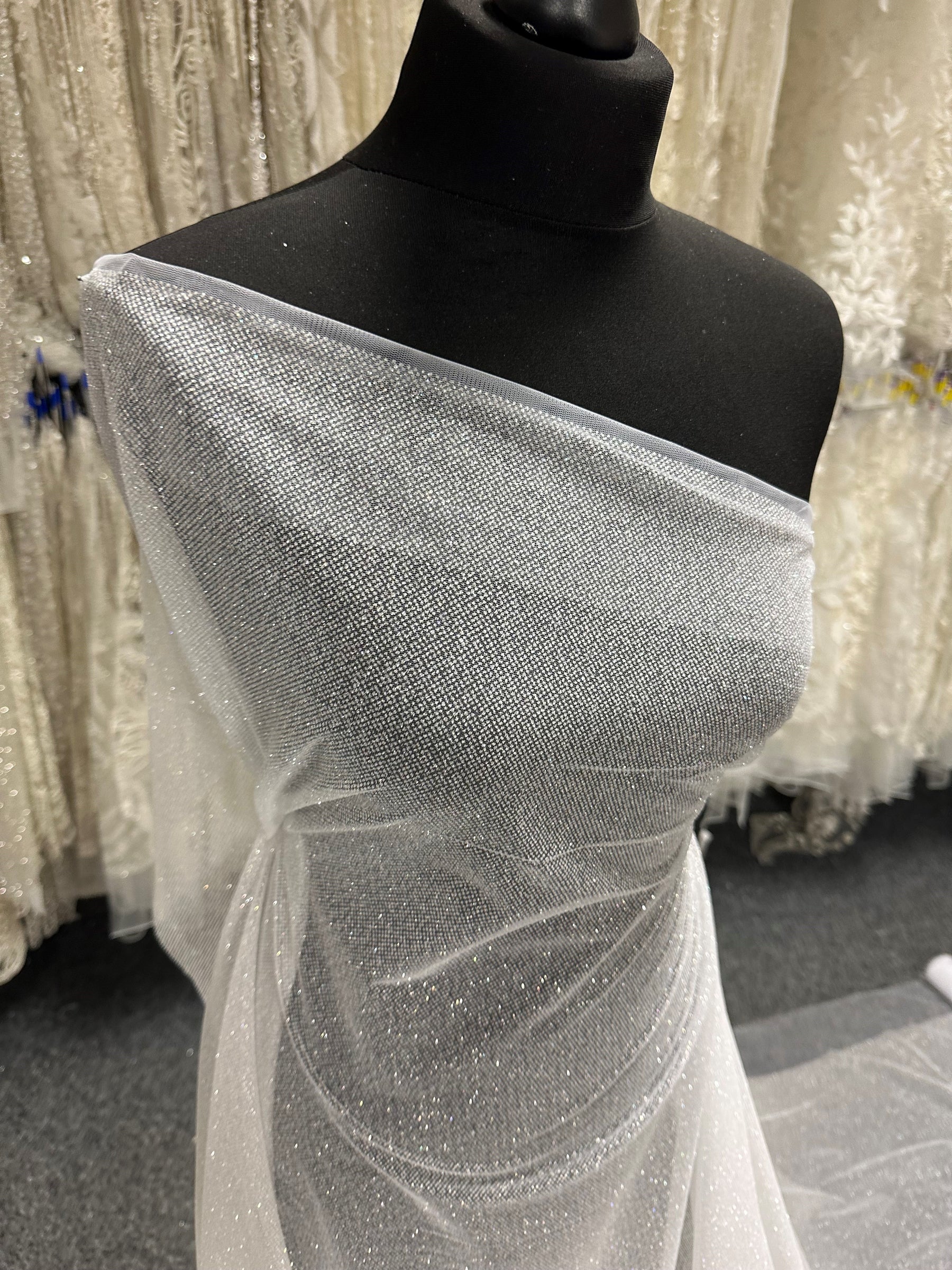 White Glitter Tulle - Salvage