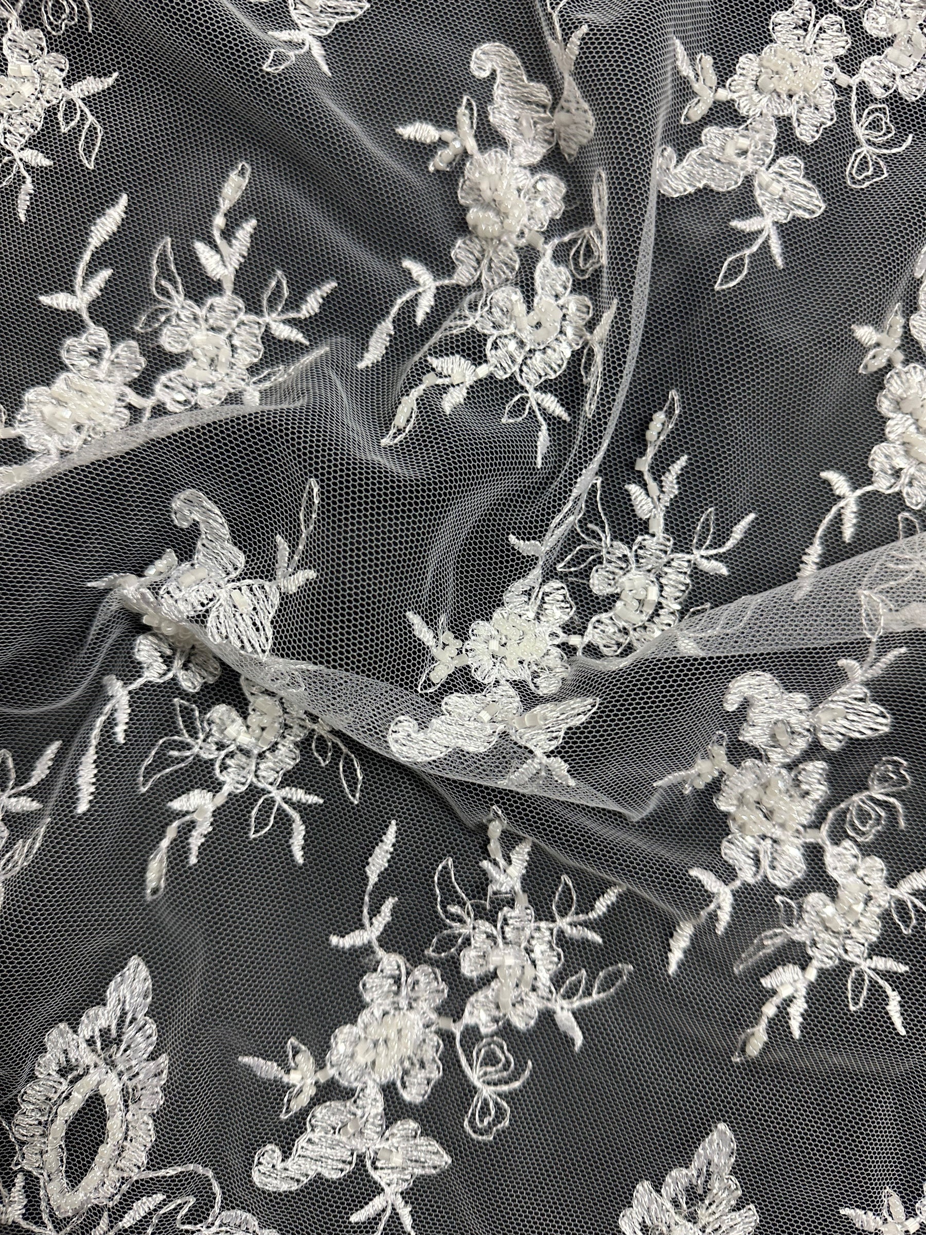 White Sequin Lace - Sienna (CF)