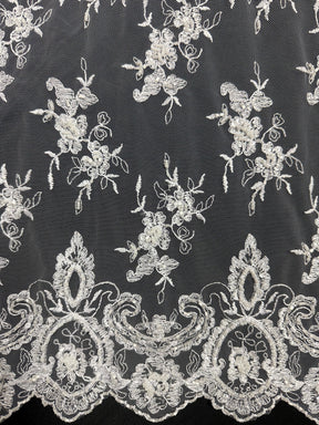 White Sequin Lace - Sienna (CF)