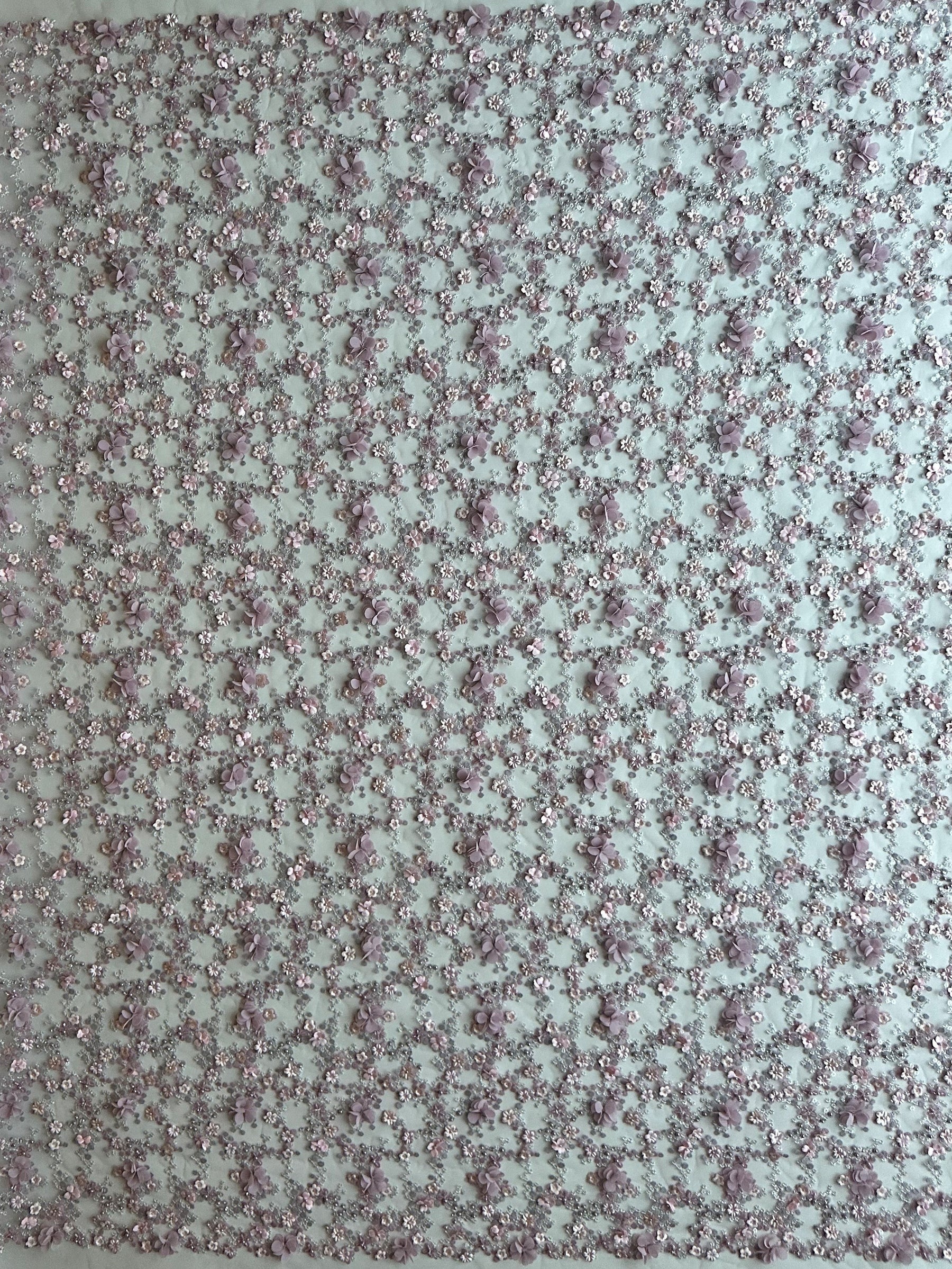 Pink 3D Embroidered Lace - Savinder