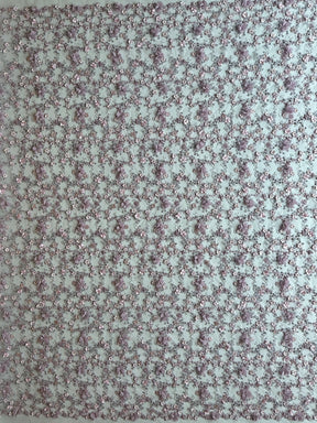 Pink 3D Embroidered Lace - Savinder