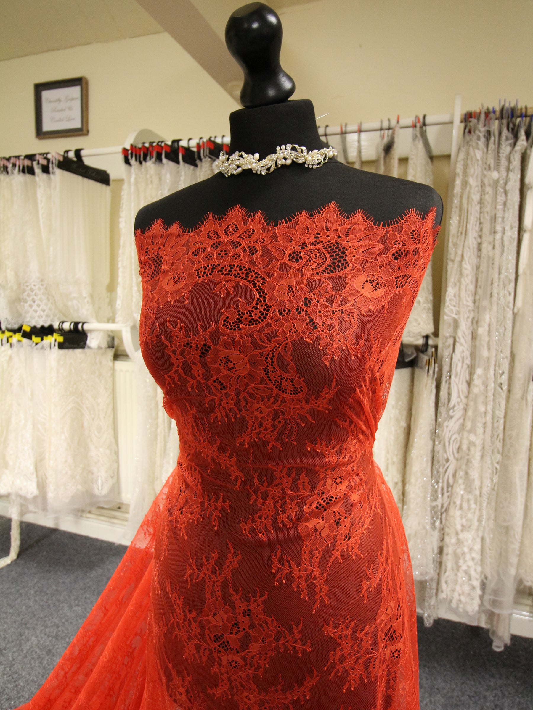 Red Raschel Lace