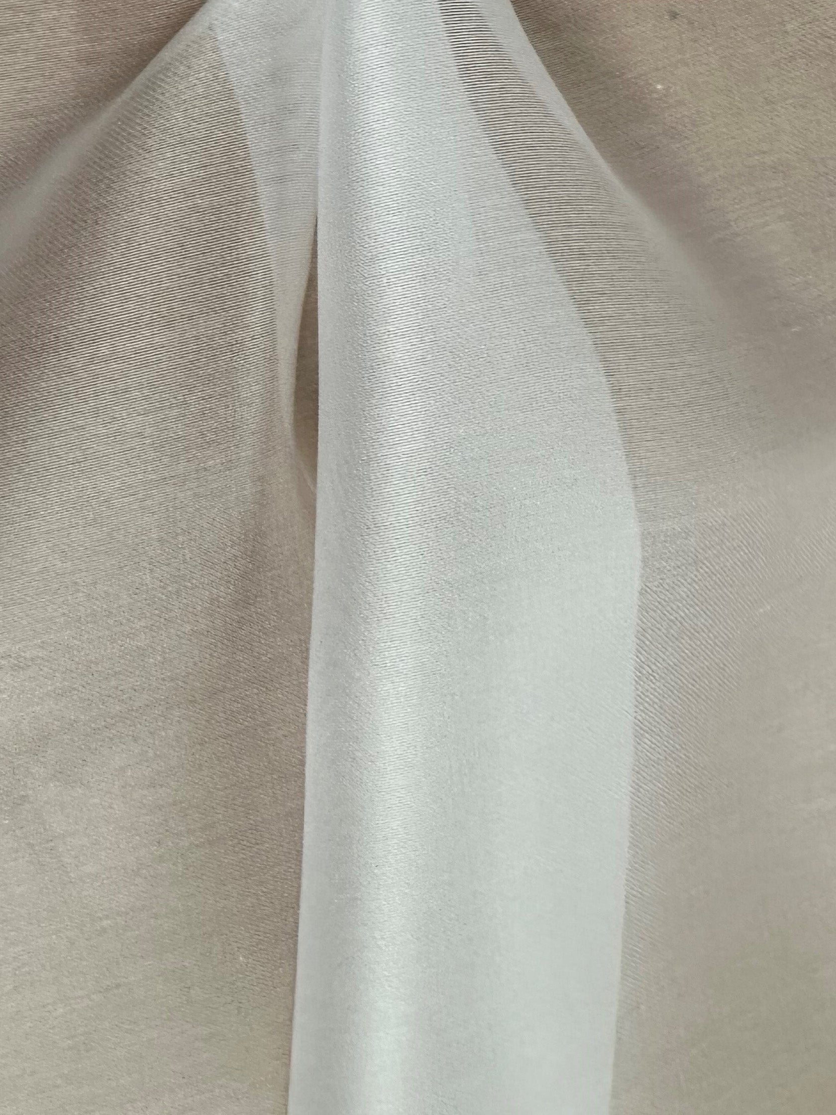 White Silk Satin Organza - P771