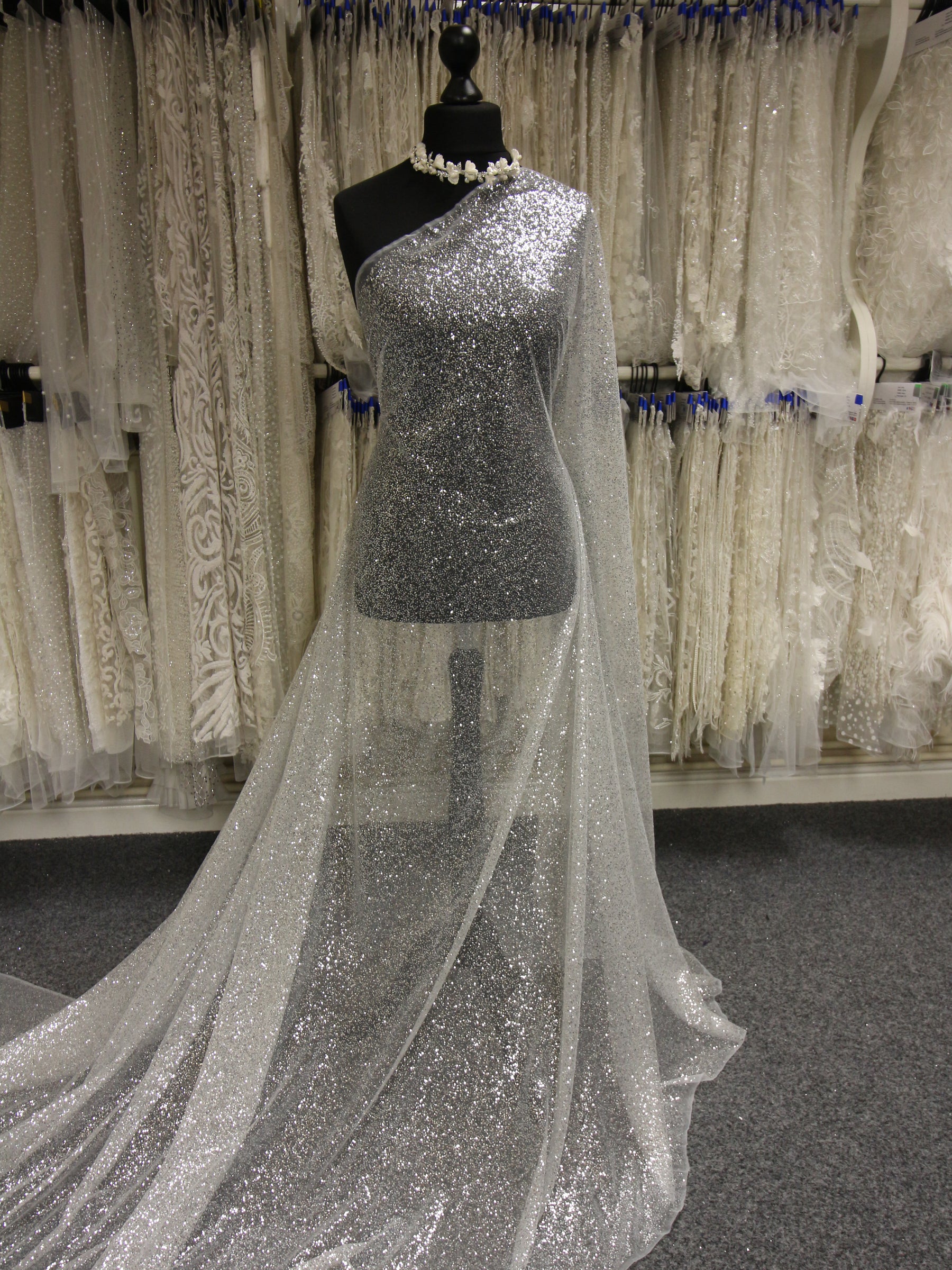 Silver Glitter Tulle - Lagertha Silver Glitter Tulle - Lagertha