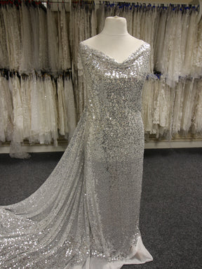 Silver Sequined Lace - Dempsey