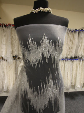 Silver Sequined Lace - Twilight