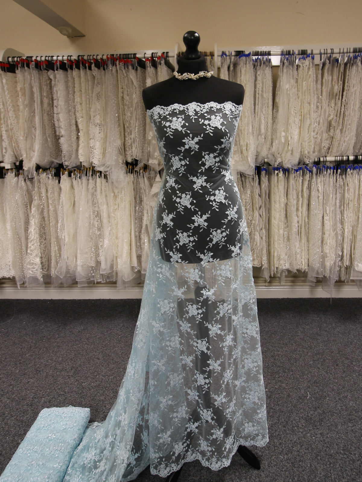 Sky Blue Corded Lace - Geraldine