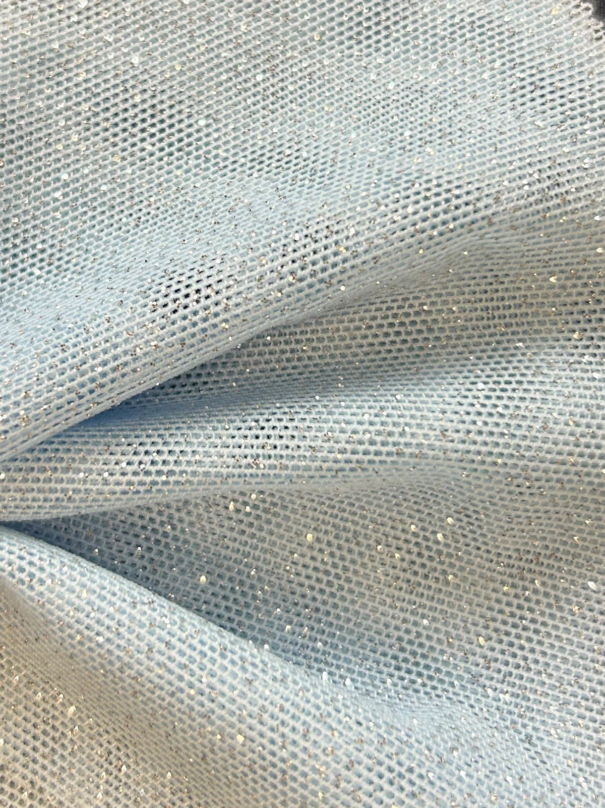 Sky Blue Stretch Glitter Fabric - Ballerina