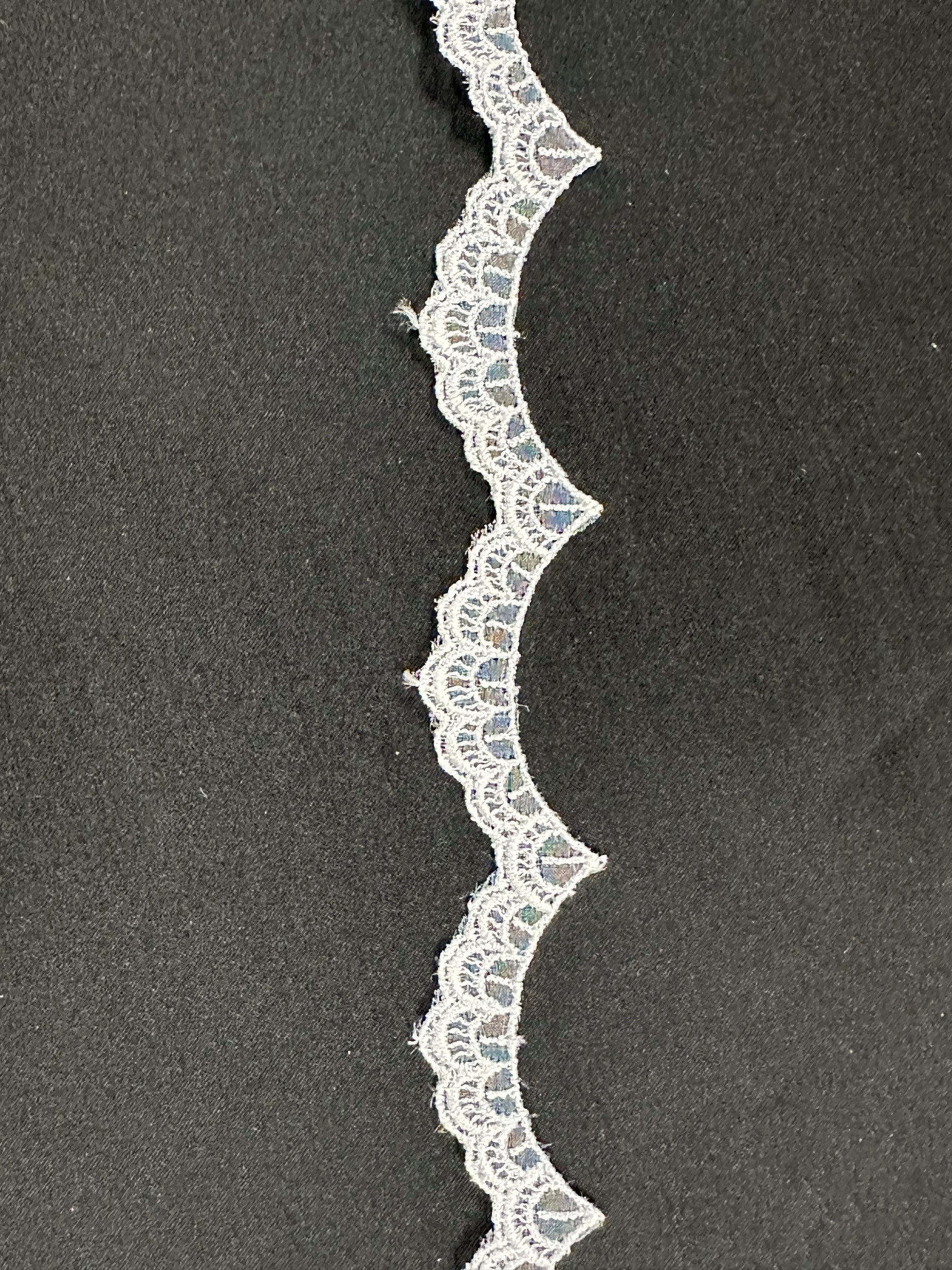 White Embroidered Lace Trim - T232