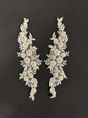 Ivory Floral Lace Appliques - T27
