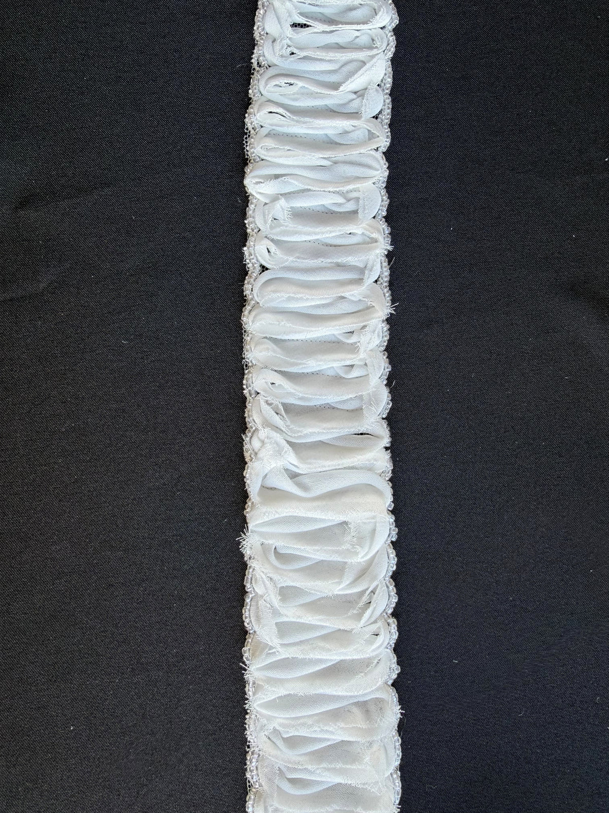 Ivory Beaded Ribbon Trim - T294