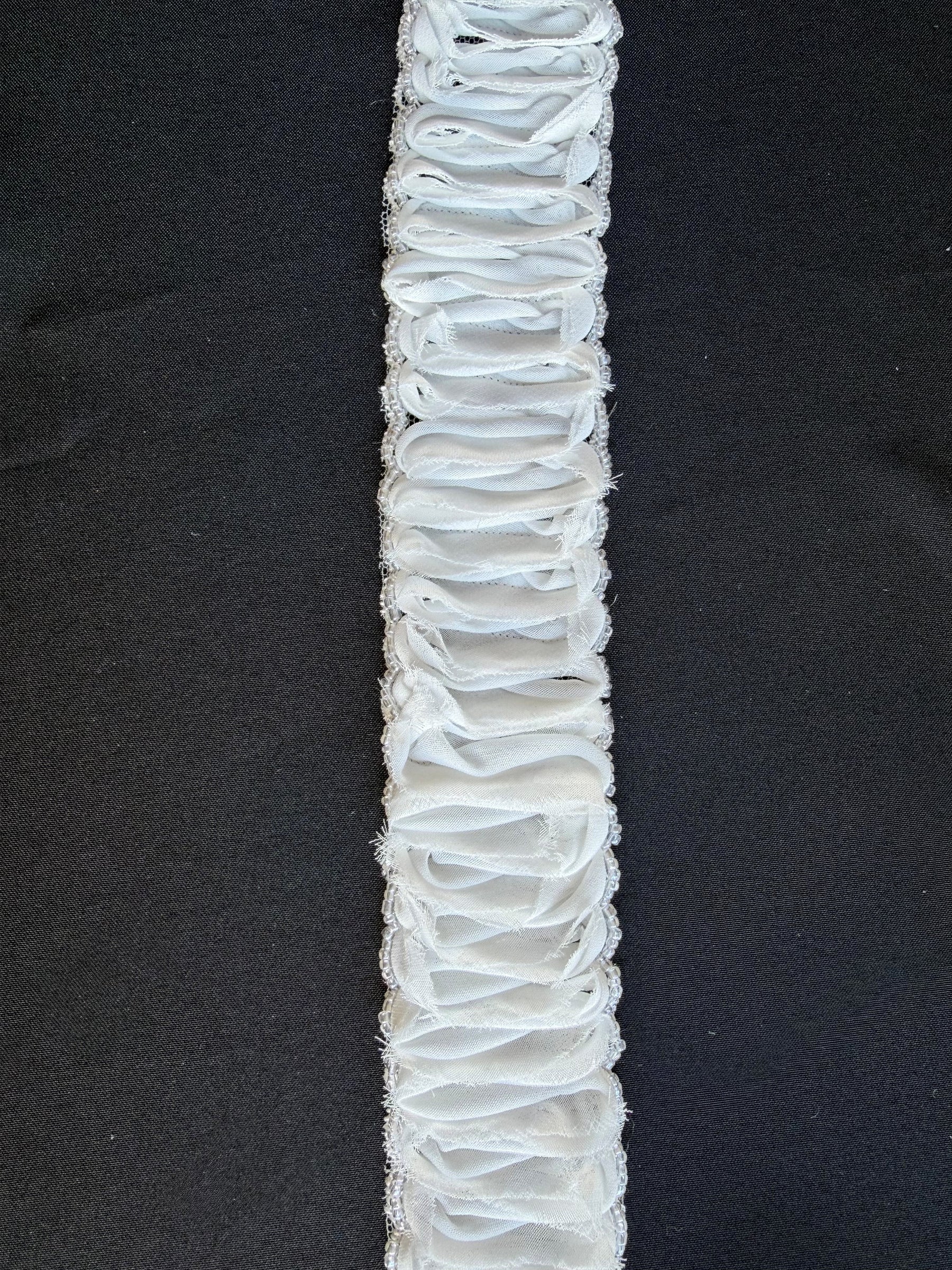 Ivory Beaded Ribbon Trim - T294