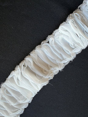 Ivory Beaded Ribbon Trim - T294