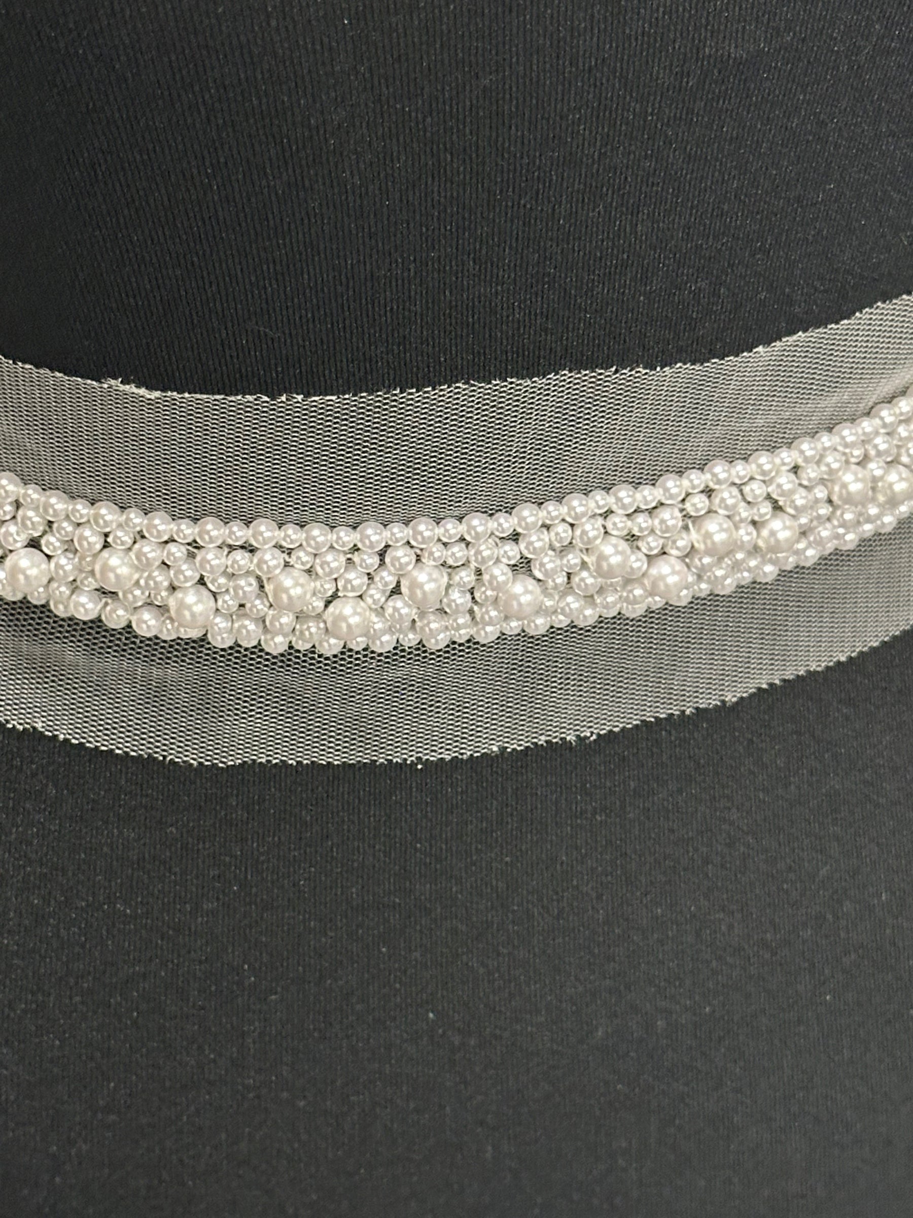 White Pearl Dress Trim - T30