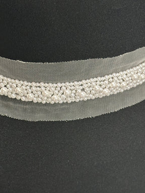 White Pearl Dress Trim - T30