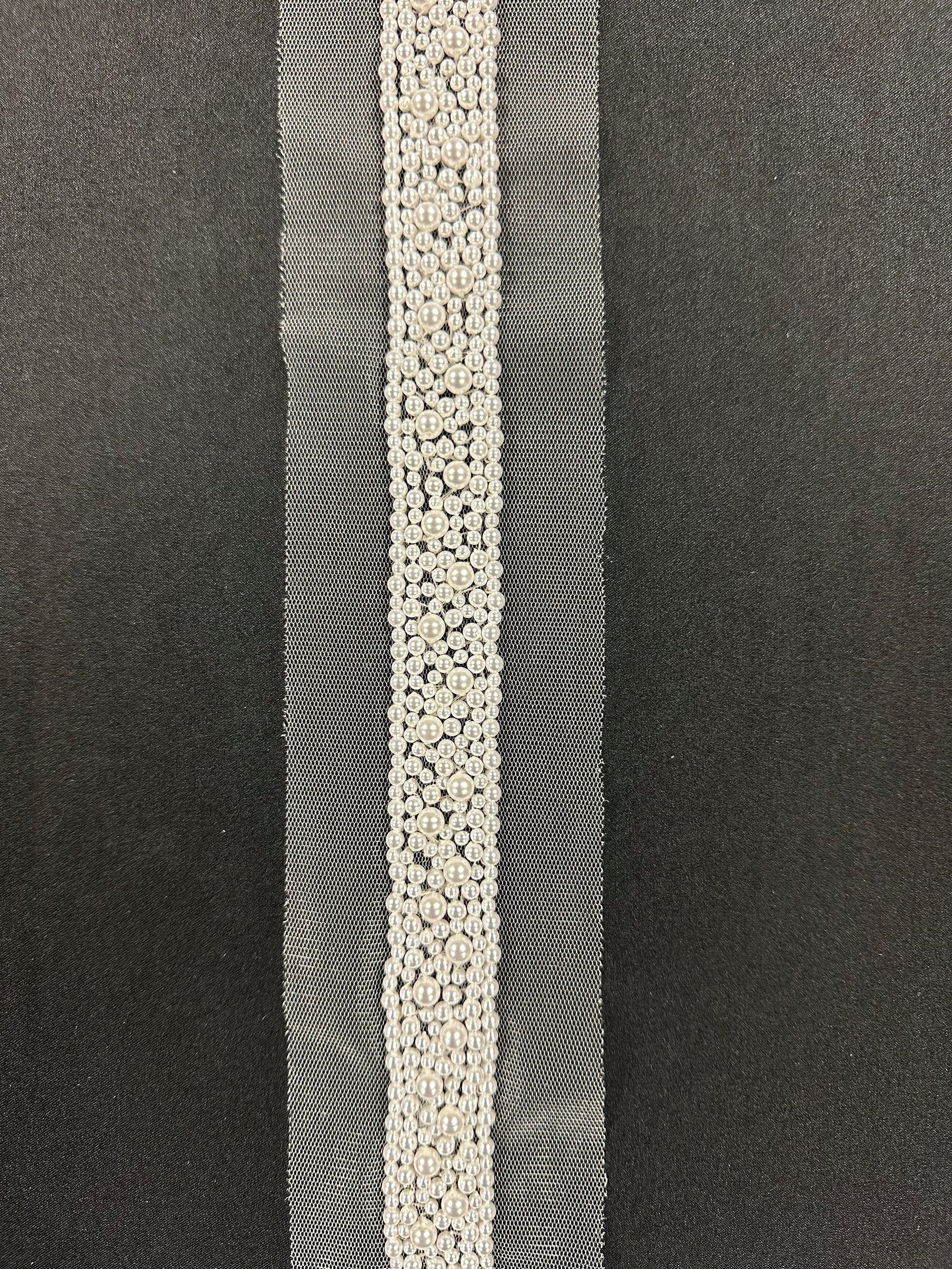 White Pearl Dress Trim - T30