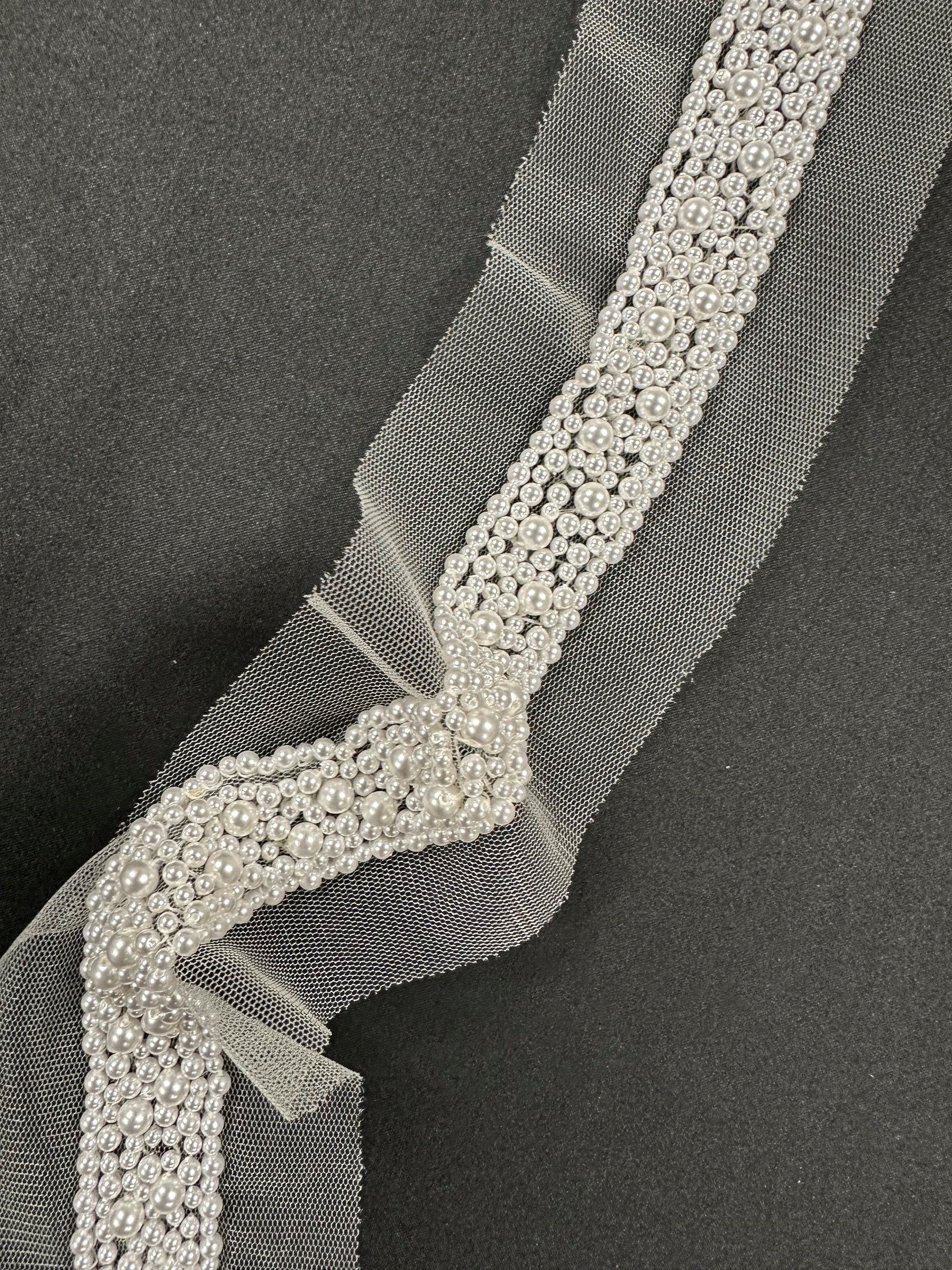 White Pearl Dress Trim - T30