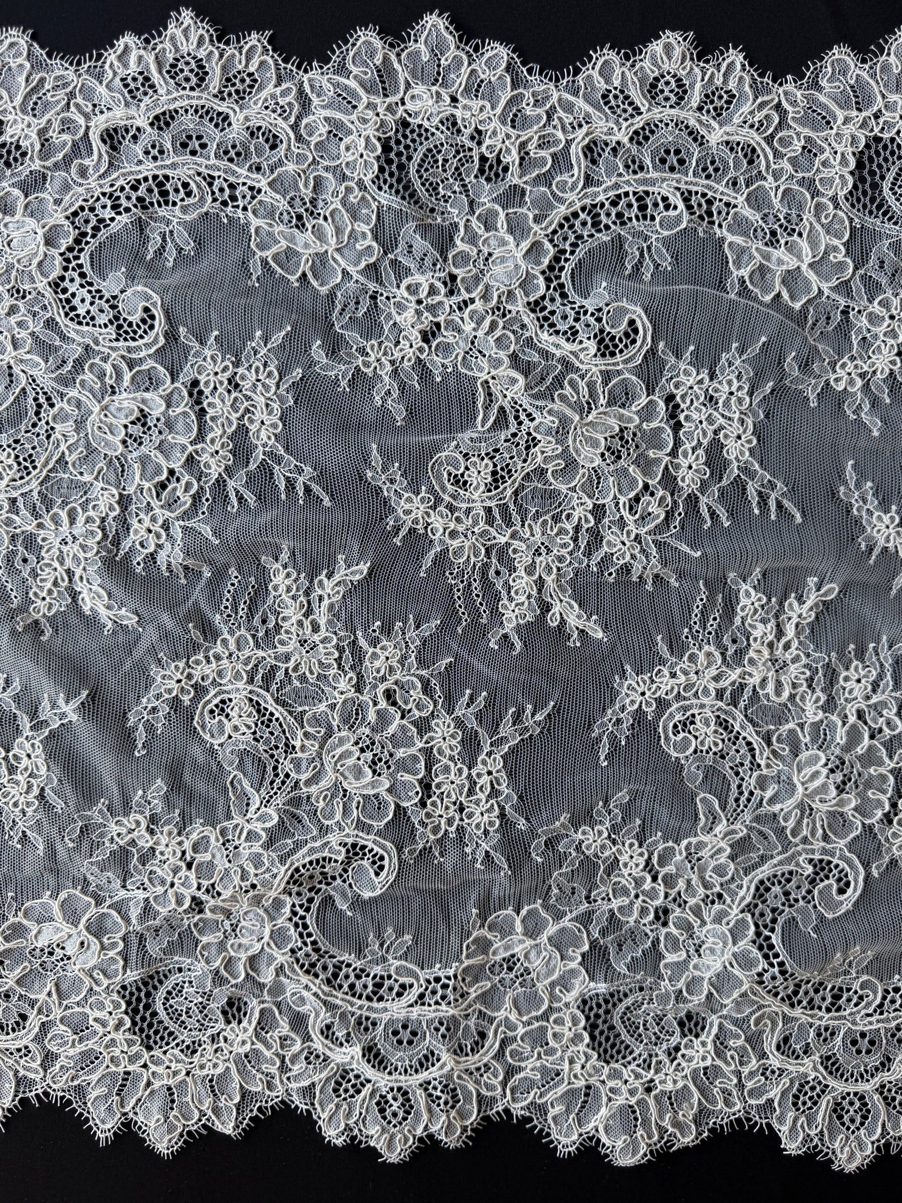 Ivory Corded Lace Trim - T477