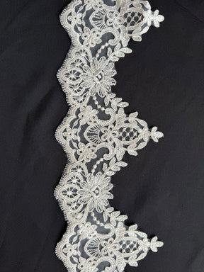 Ivory Embroidered Lace Trim - T668
