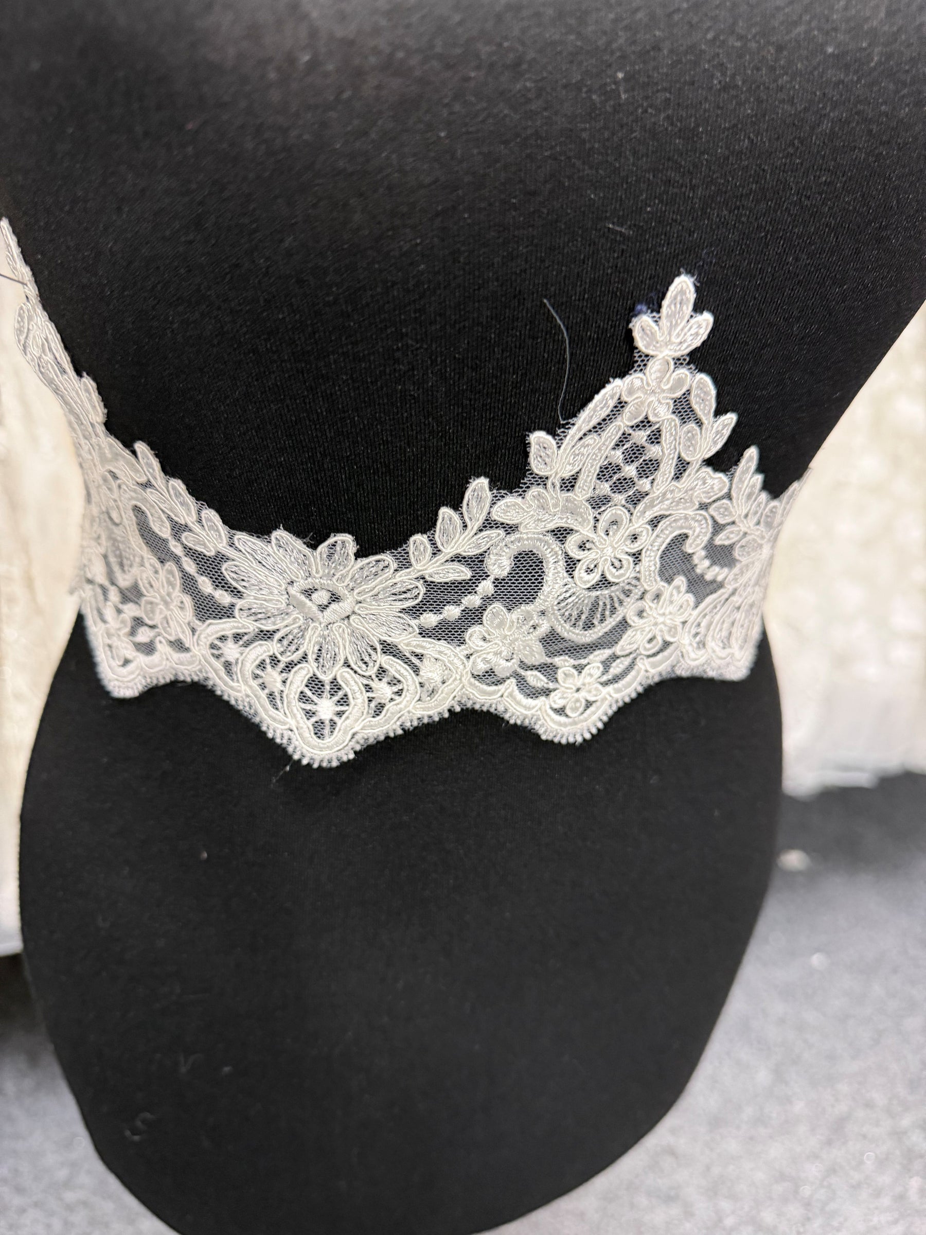 Ivory Embroidered Lace Trim - T668