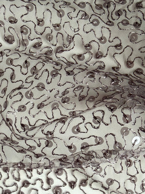 Taupe Embroidered Sequin Tulle – EB3001
