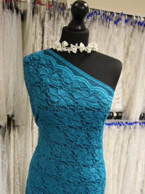 Teal Stretch Glitter Lace - Vindication