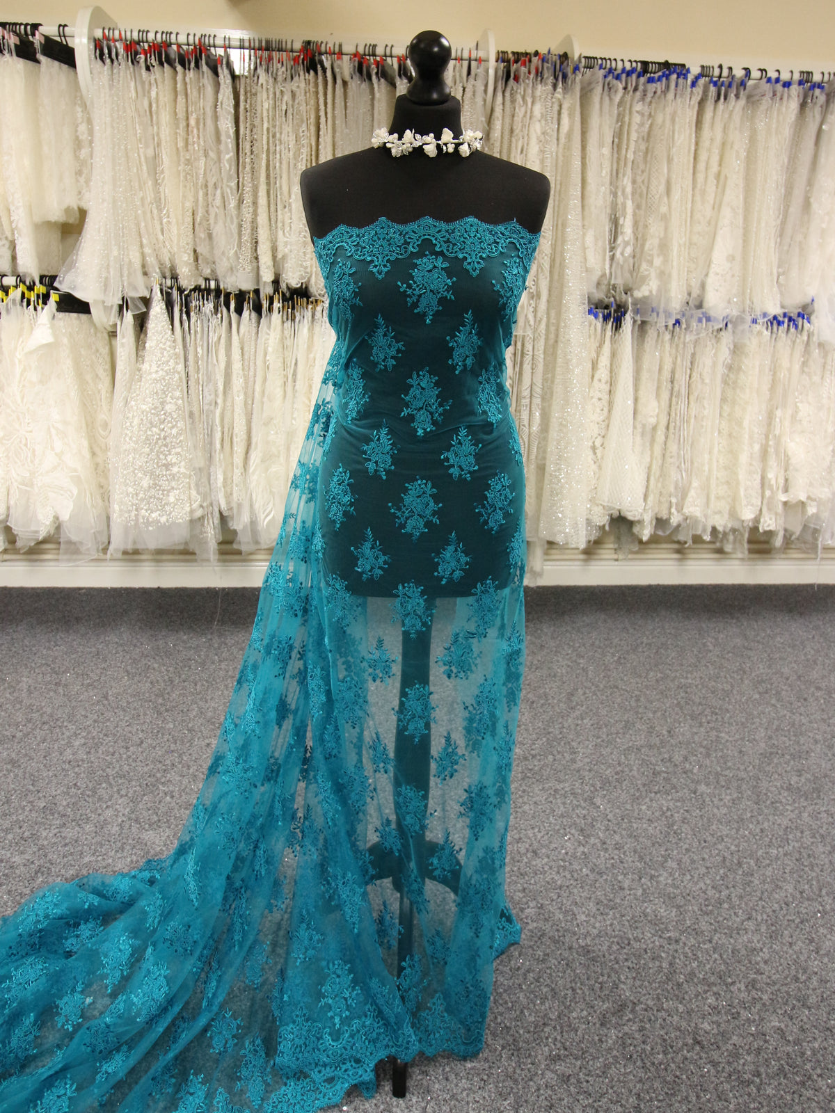 Teal Corded Lace - Janis