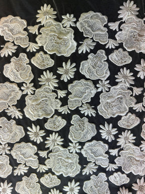 Ivory Embroidered Lace - Thora