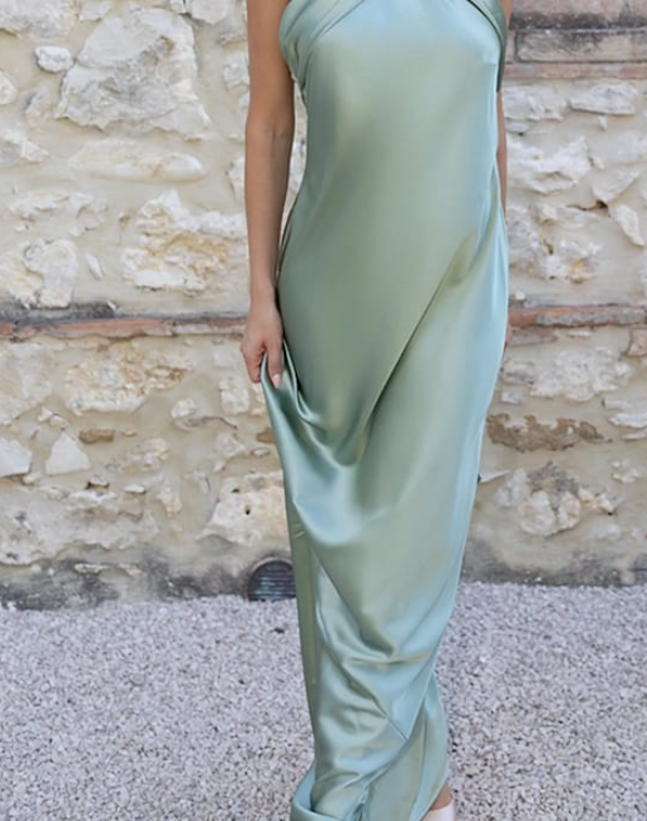 Misty Green Polyester Satin - Trust (P77) Misty Green Polyester Satin - Trust (P77)