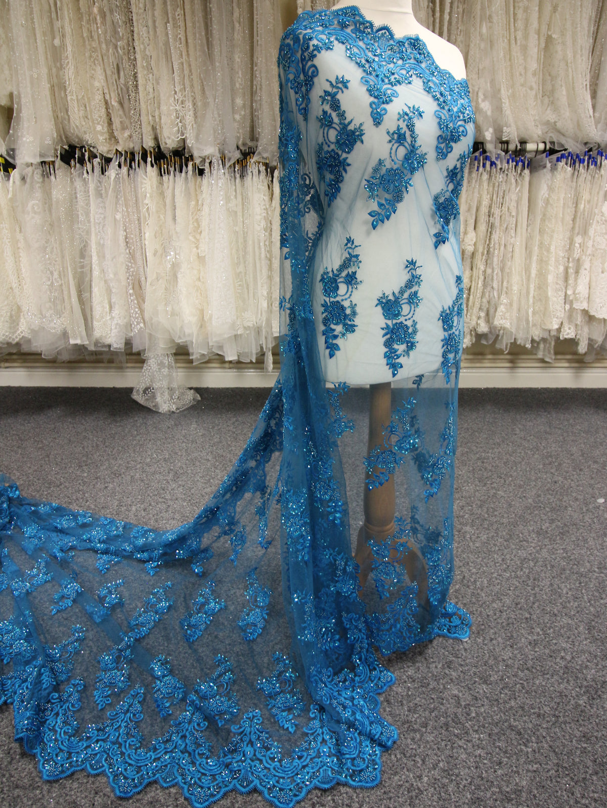 Turquoise Beaded Lace - Pilar