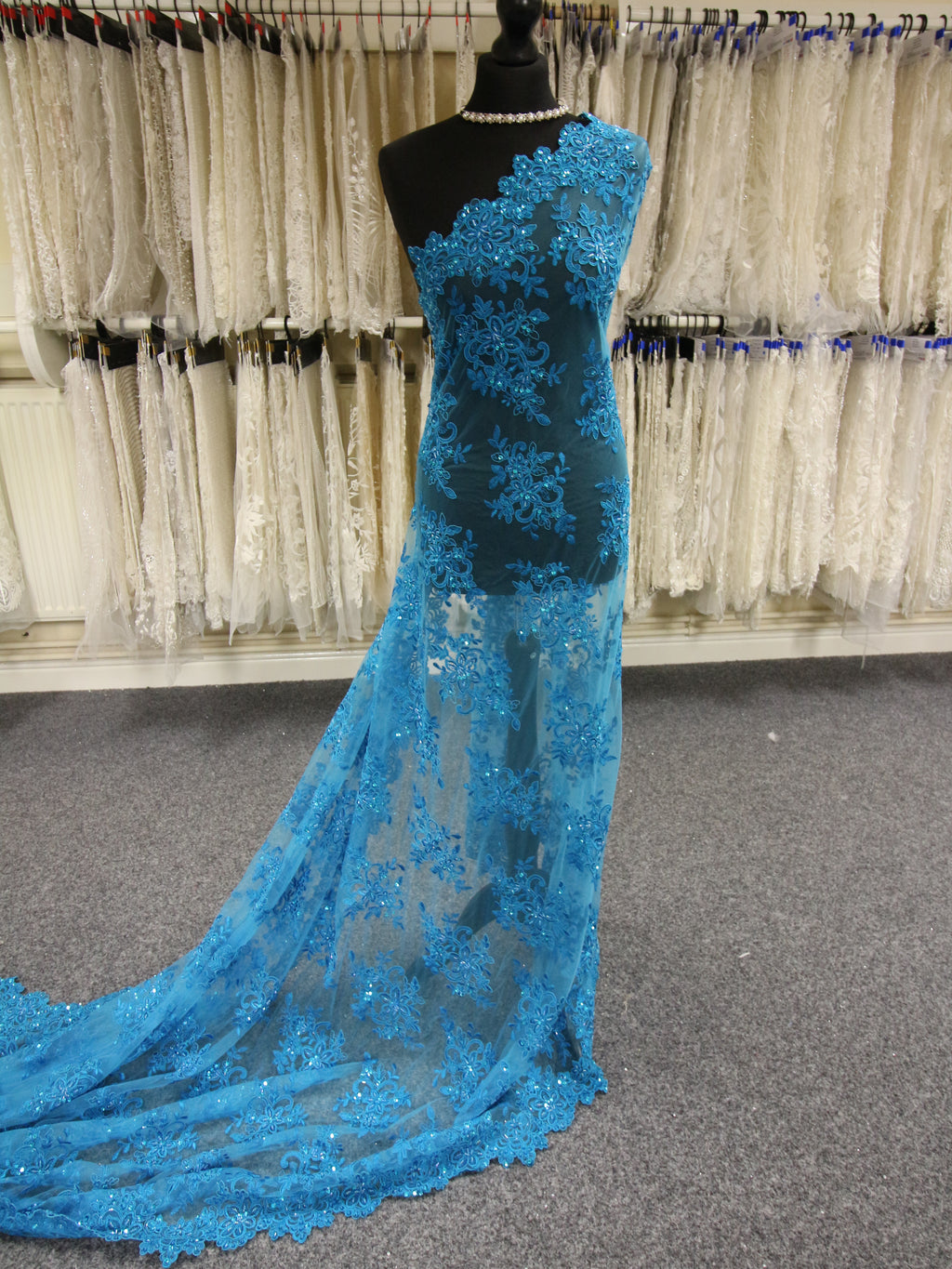 Turquoise Beaded Lace