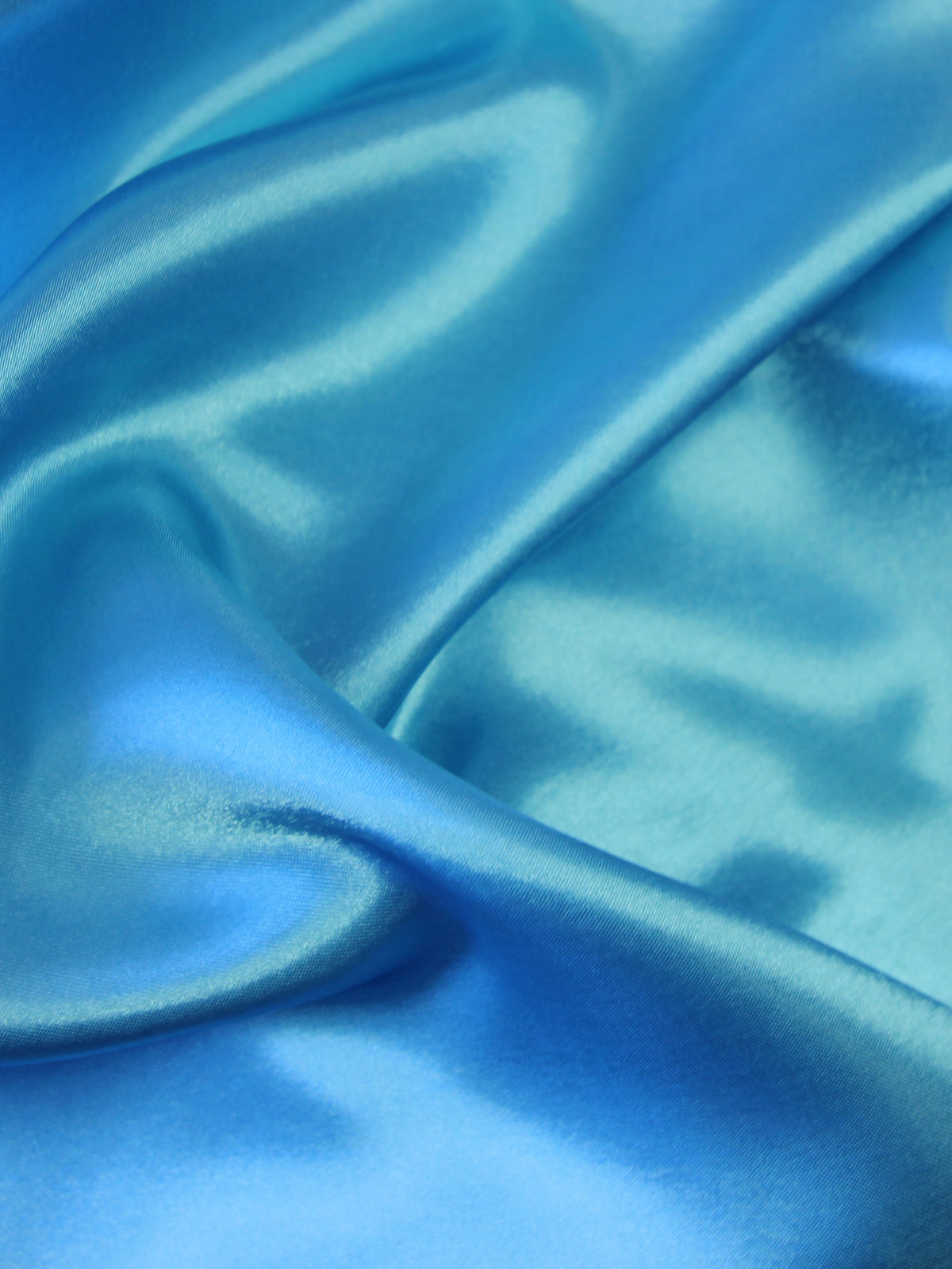 Turquoise Polyester Satin - Ascot