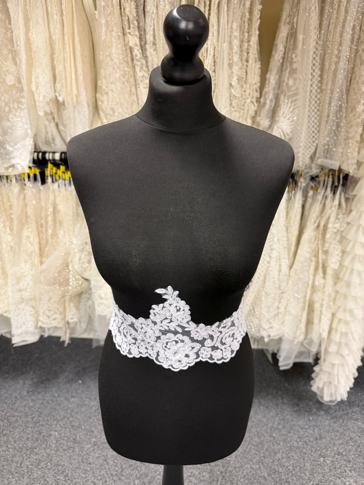White Beaded Lace Trim - T226