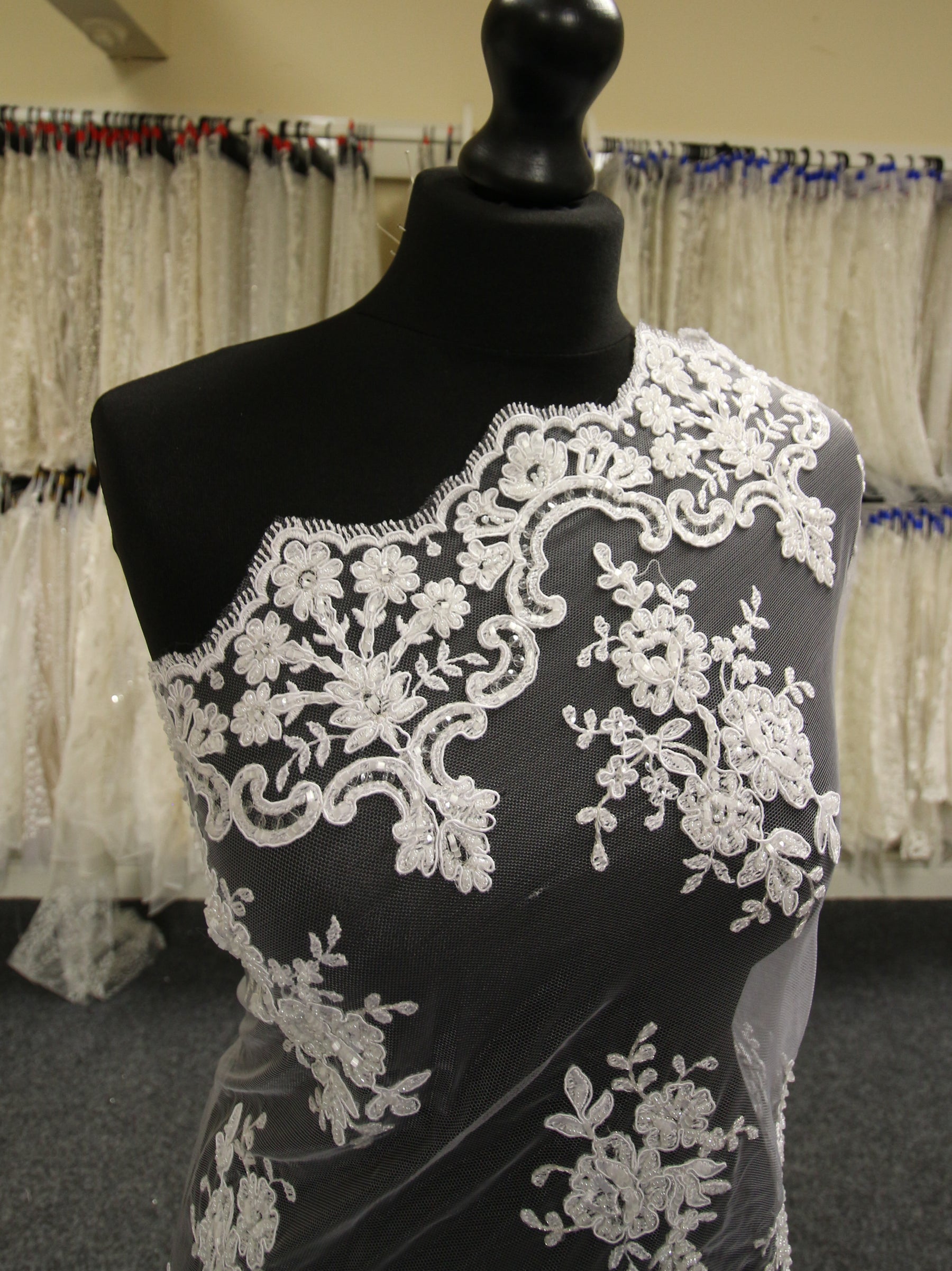 White Beaded Lace - Sophia