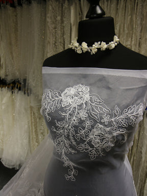 White Embroidered Organza - Wanda