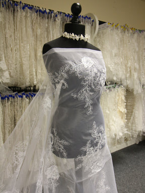 White Embroidered Organza - Wanda